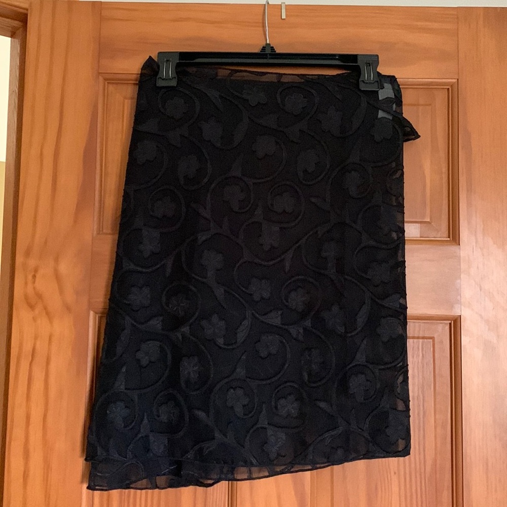 Black lace bathing suit skirt wrap